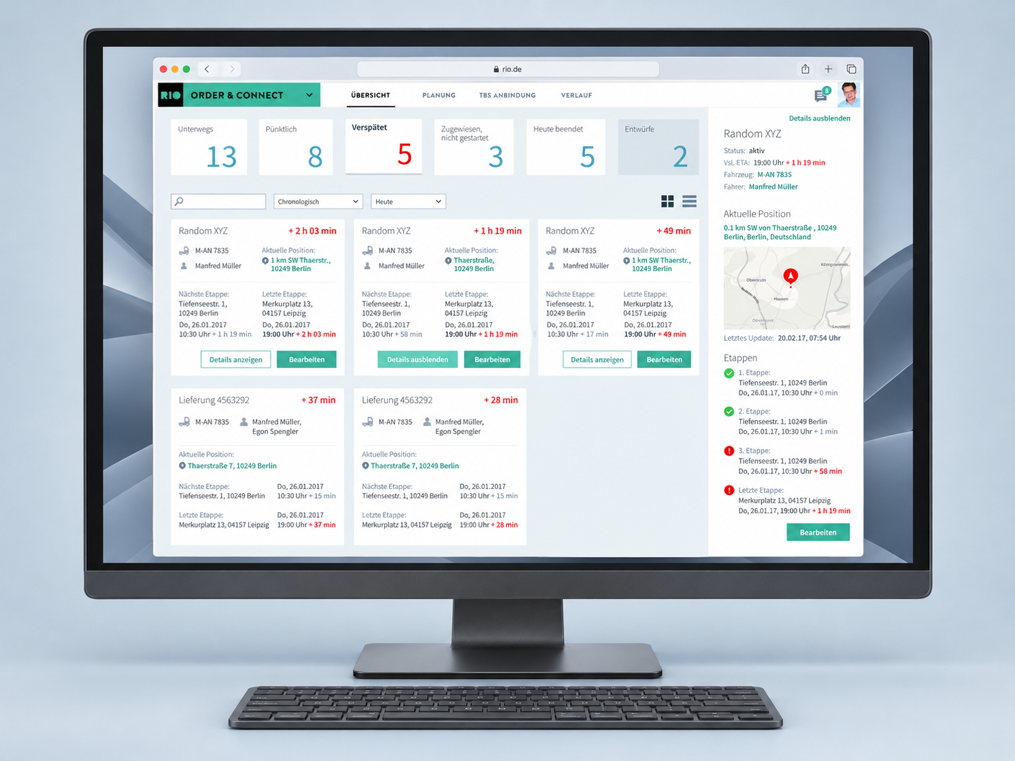 RIO · AI-generated device mockup based on the project design