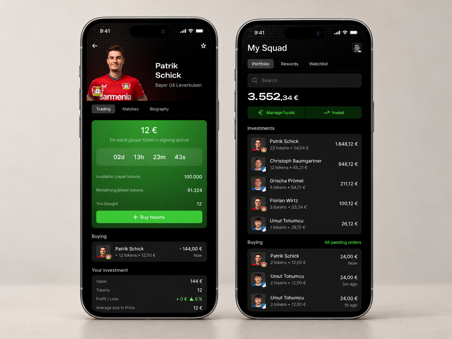 TRADAR · Device mockup based on the project design